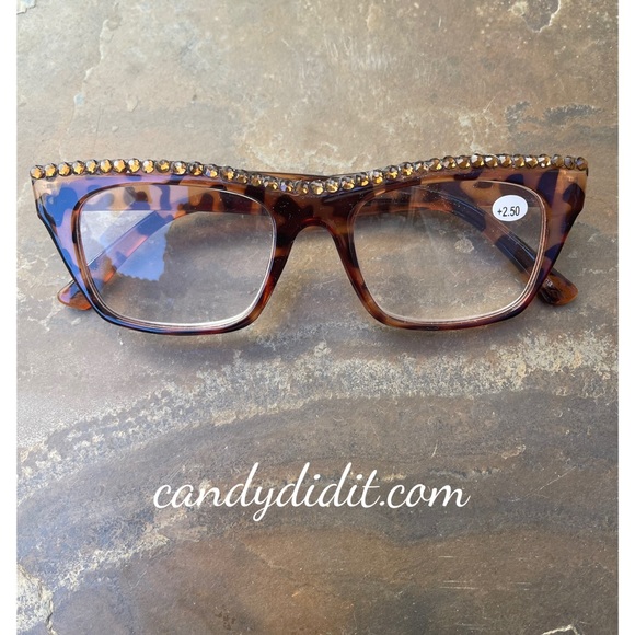 NWT Candy Did It! Brown On Brown Animal Print Bling Readers Strength 2.50 Wit… - Picture 2 of 9
